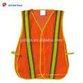 Gilet réfléchissant de gilet de sécurité de haute visibilité de maille 100% de polyester d&#39;orange fluorescent pour les coureurs de course de vélo